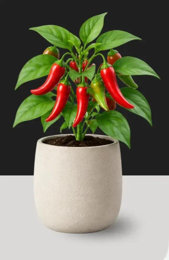 pot with red chilli peppers