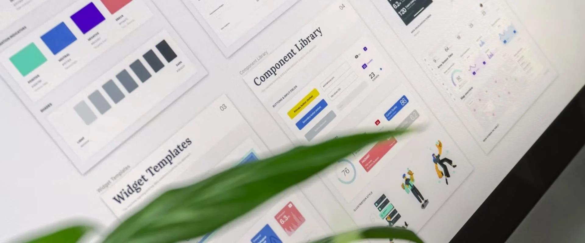 Design systems displayed on a computer screen