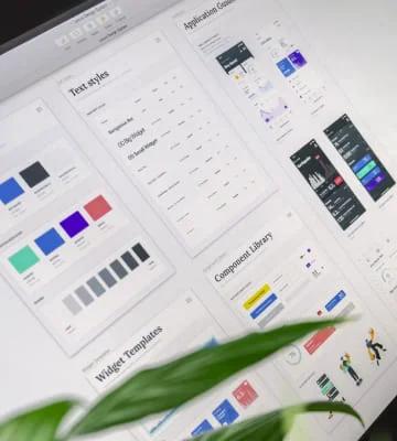 Design systems displayed on a computer screen