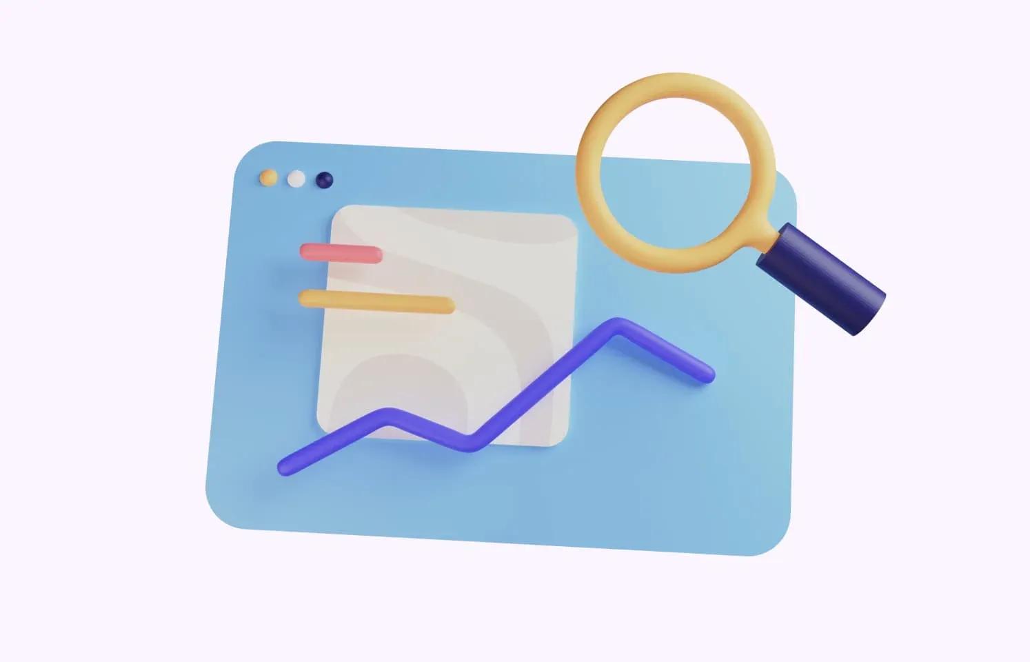 3d illustration of analytics window