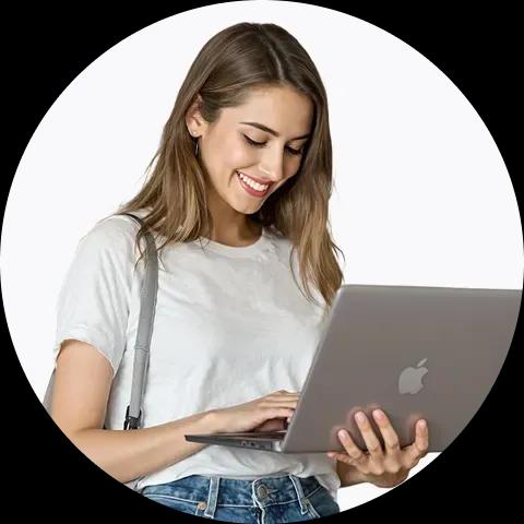 Image of person looking at laptop