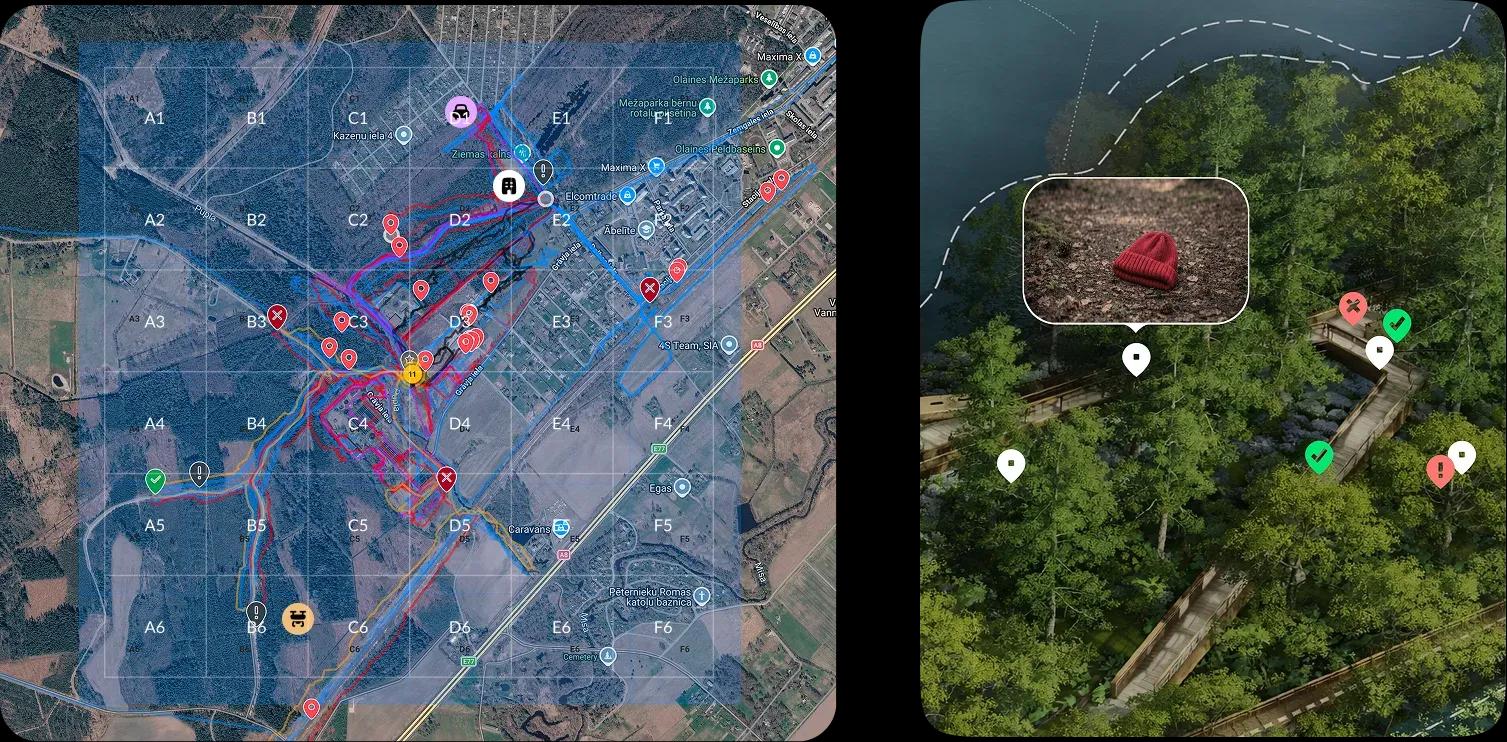 Image showing mapping features available in ToTheRescue SAR software