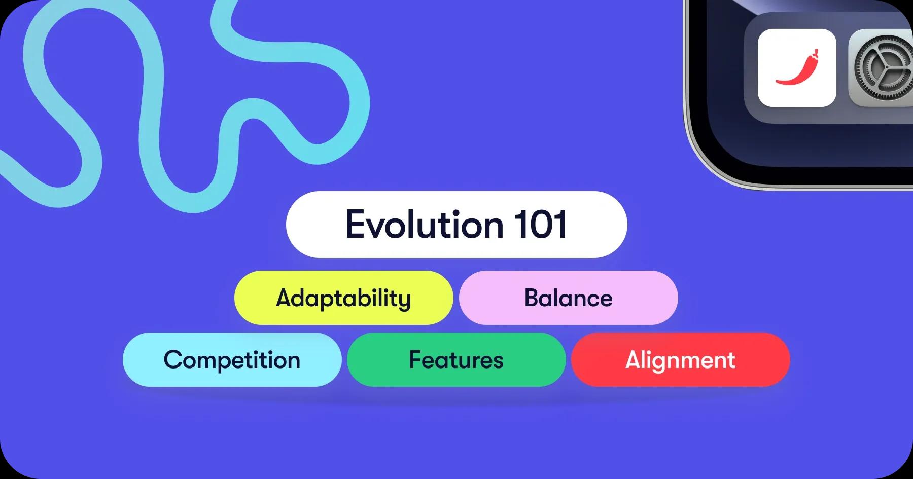 Evolution 101: Adaptability, Balance, Competition, Features, Alignment