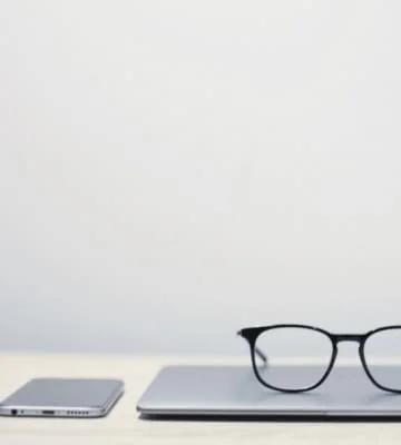 Glasses on a laptop