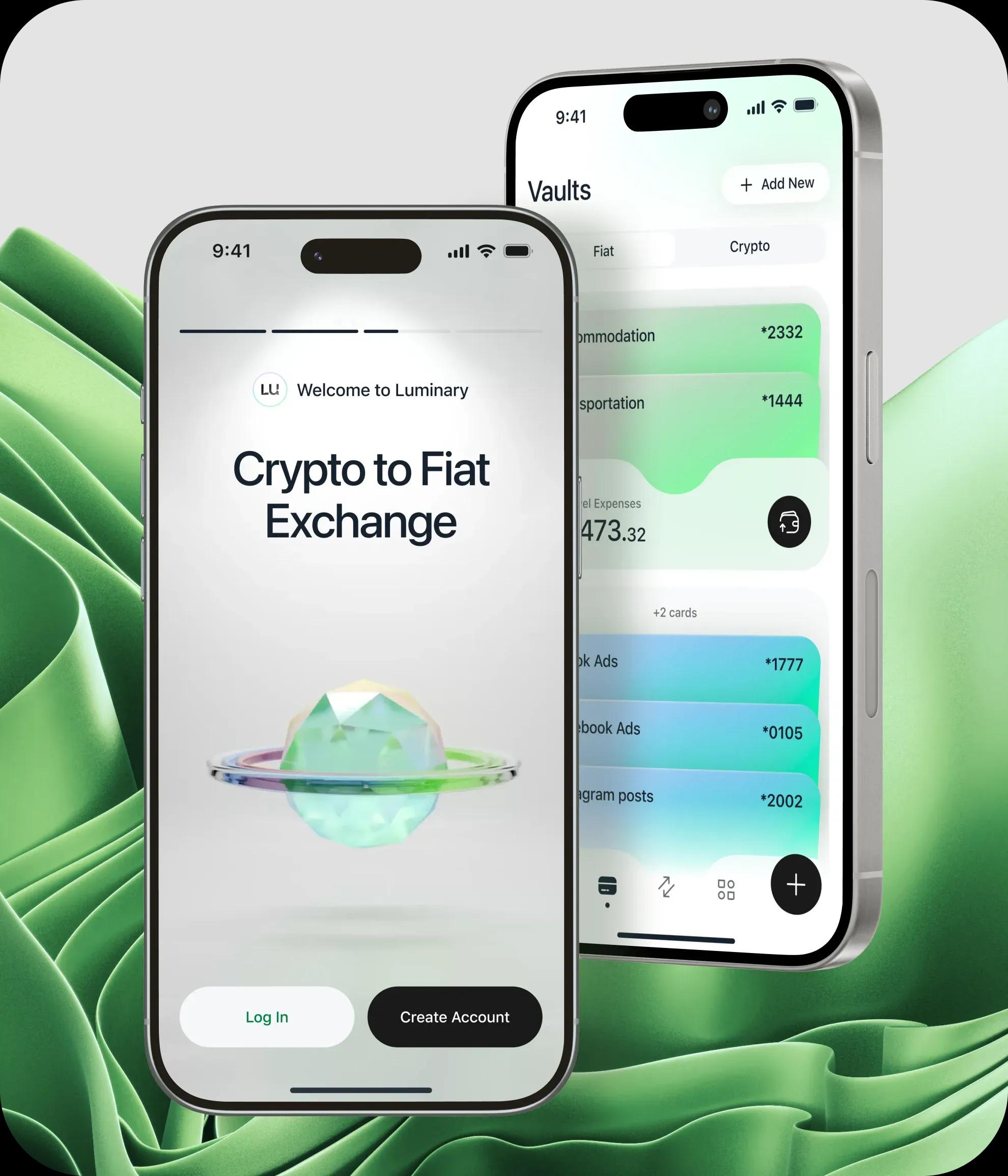 Image showing 2 phones with Luminary mobile app interface