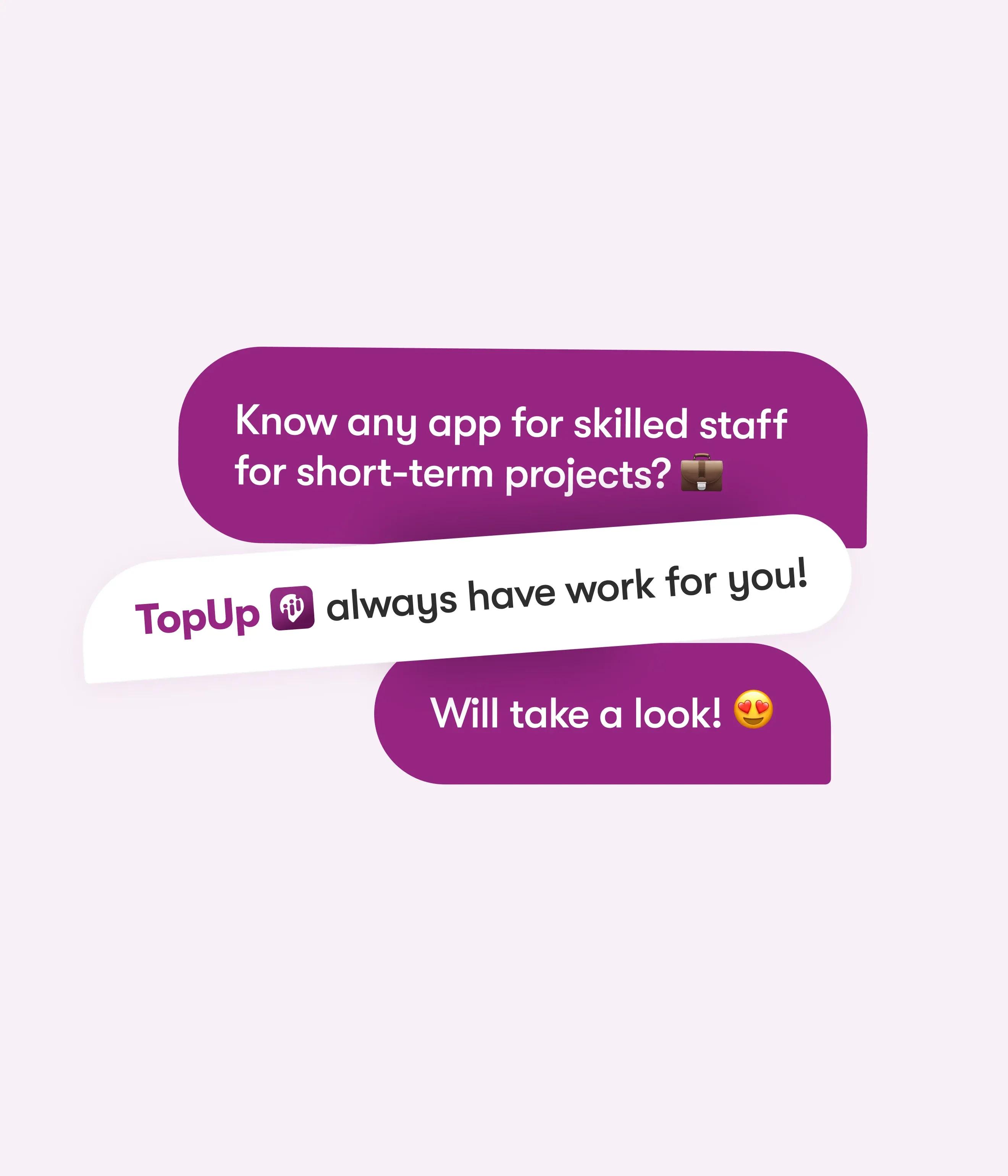 TopUp preview image as a chat message for workforce app