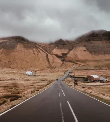 Road leading to the mountains