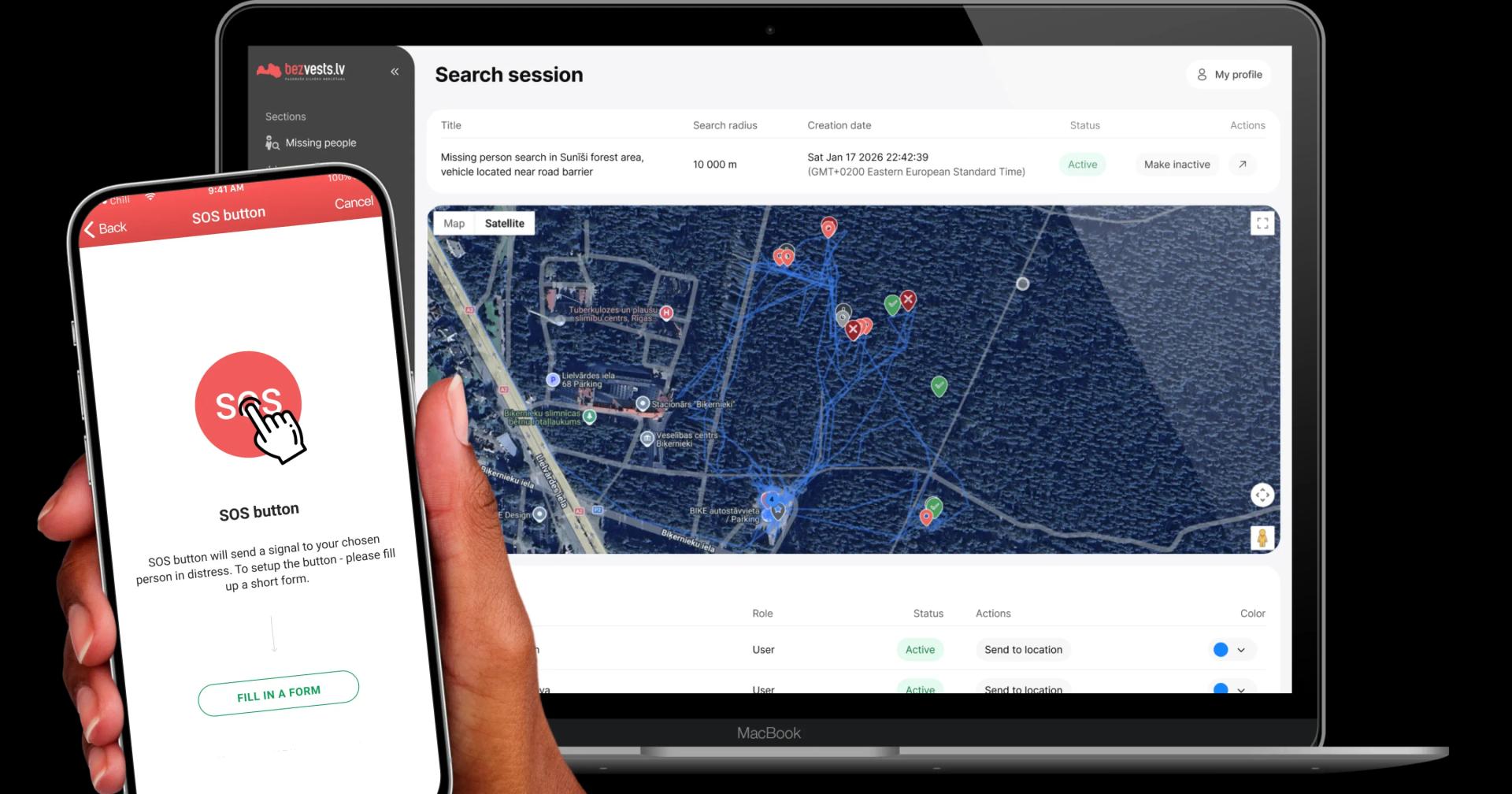 Image showing phone ad platform with ToTheRescue interface