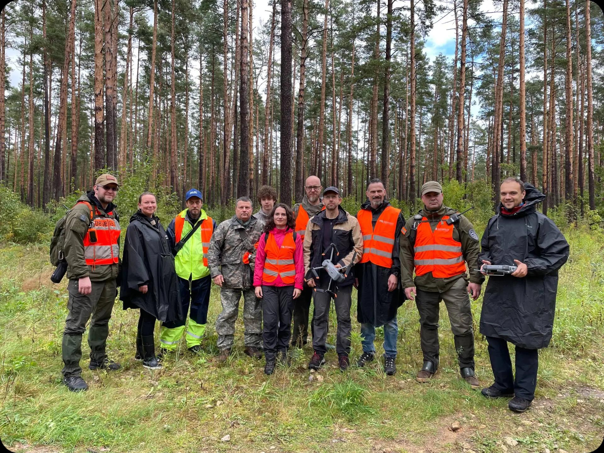 Photo shows Chili Labs and Bezvests.lv team during ToTheRescue SAR software training use