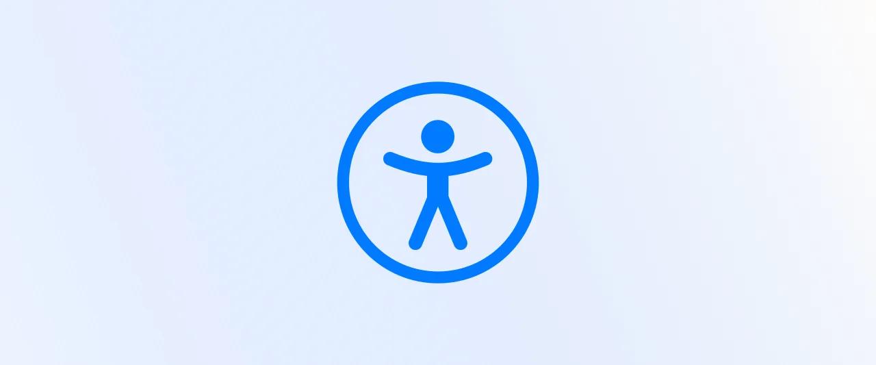 Blue sign in the form of a graphic man in a circle