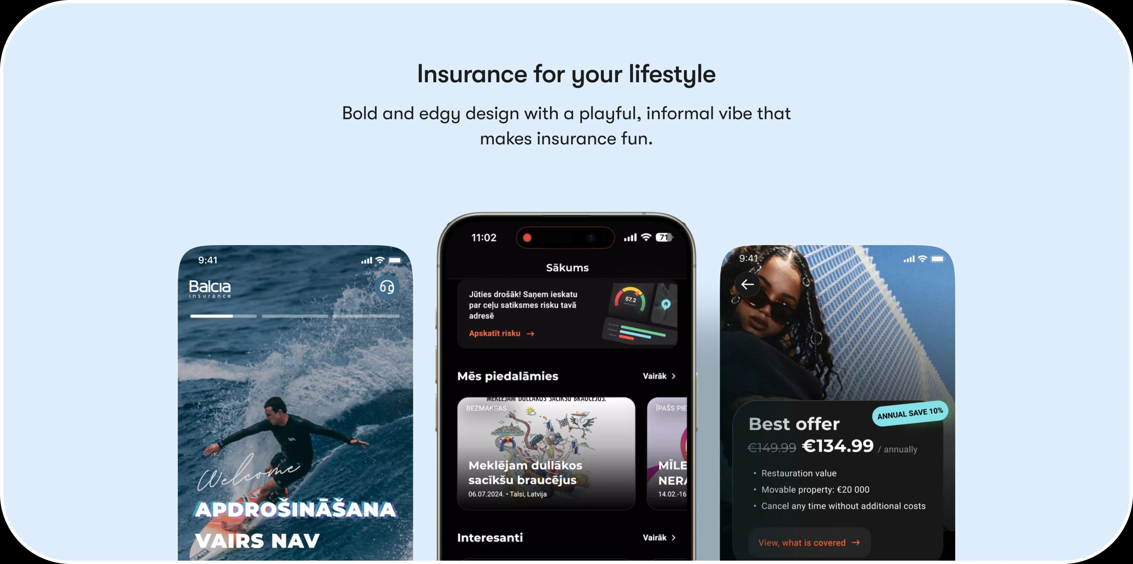 Insurance mobile app preview