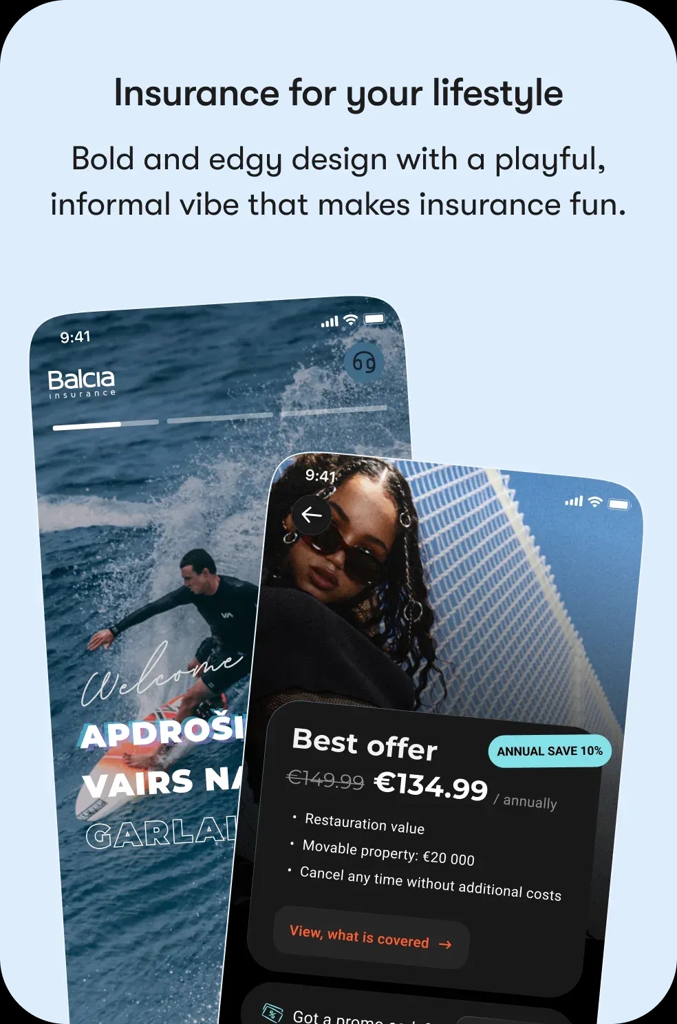 Insurance mobile app preview