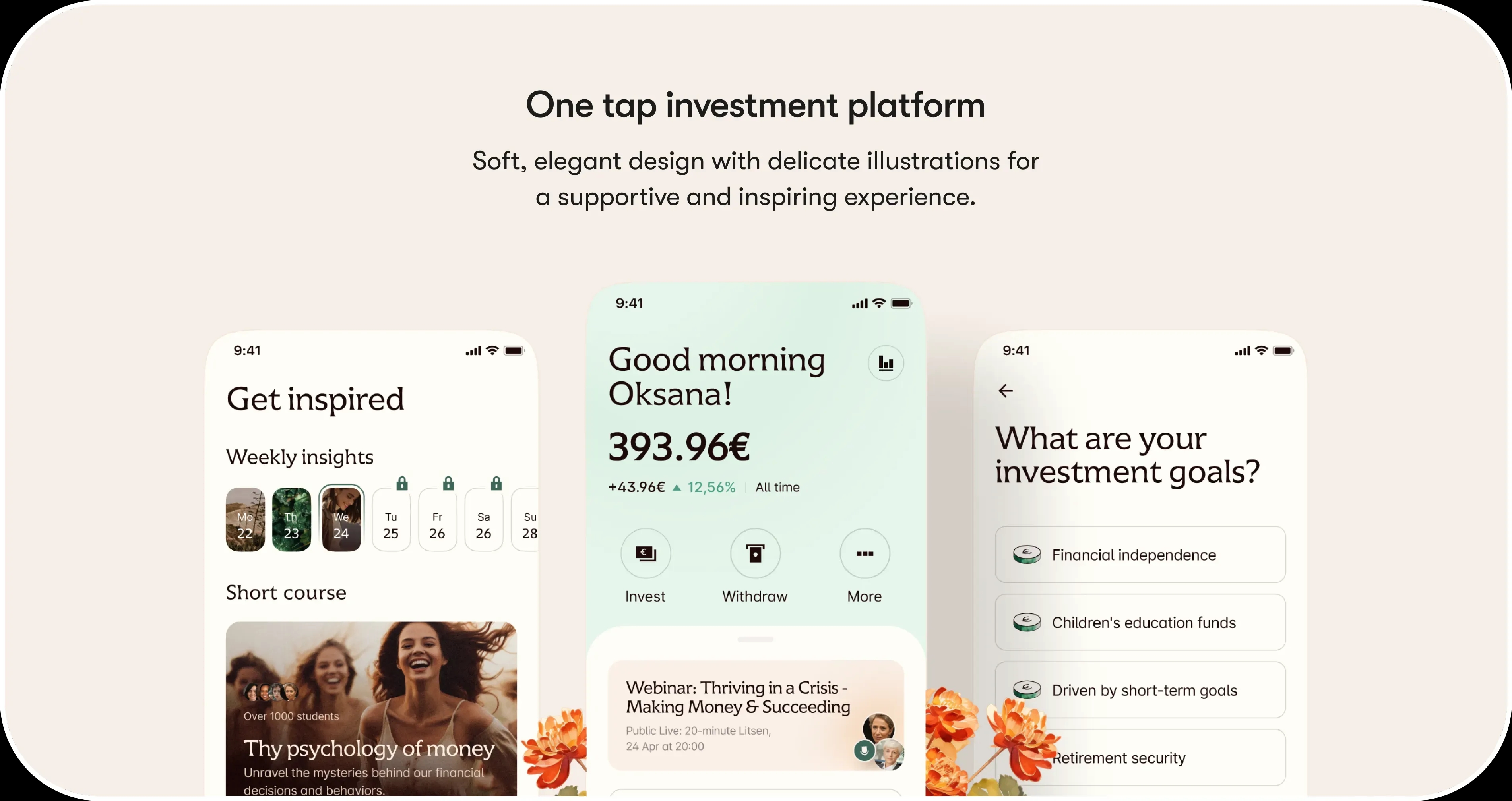 Persona invest mobile app preview