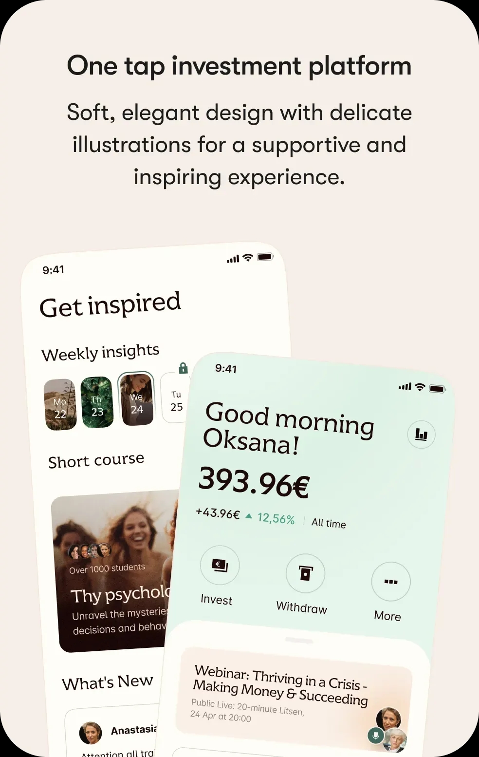 Persona invest mobile app preview